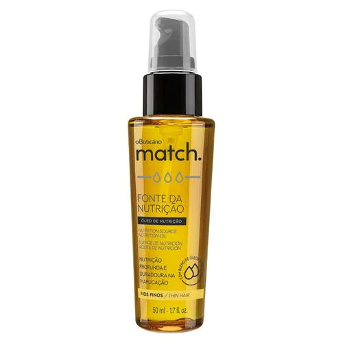 Óleo Capilar Cabelos Finos Match Fonte de Nutrição, 50ml