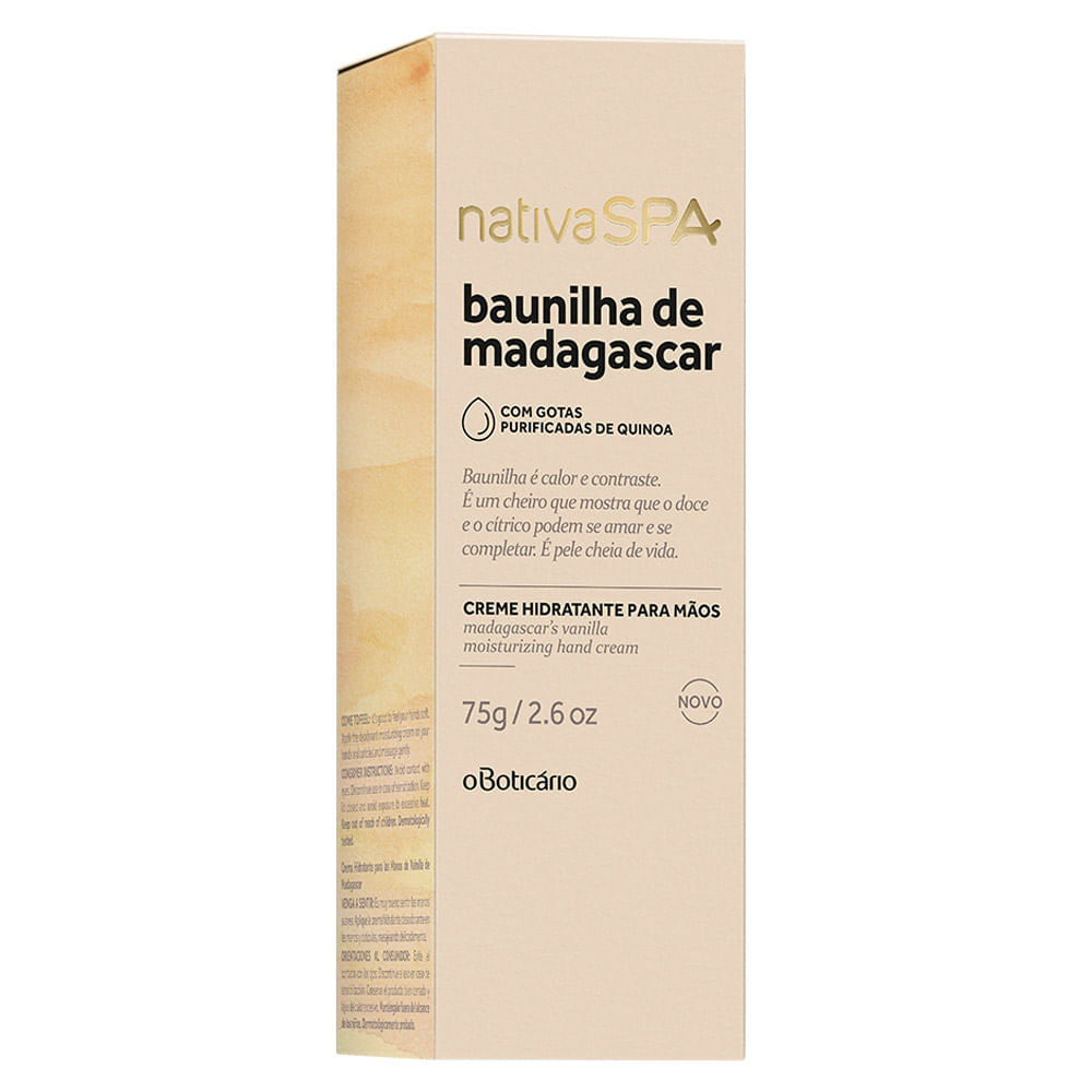 Creme de Mãos Nativa Spa Baunilha de Madagascar, 75g