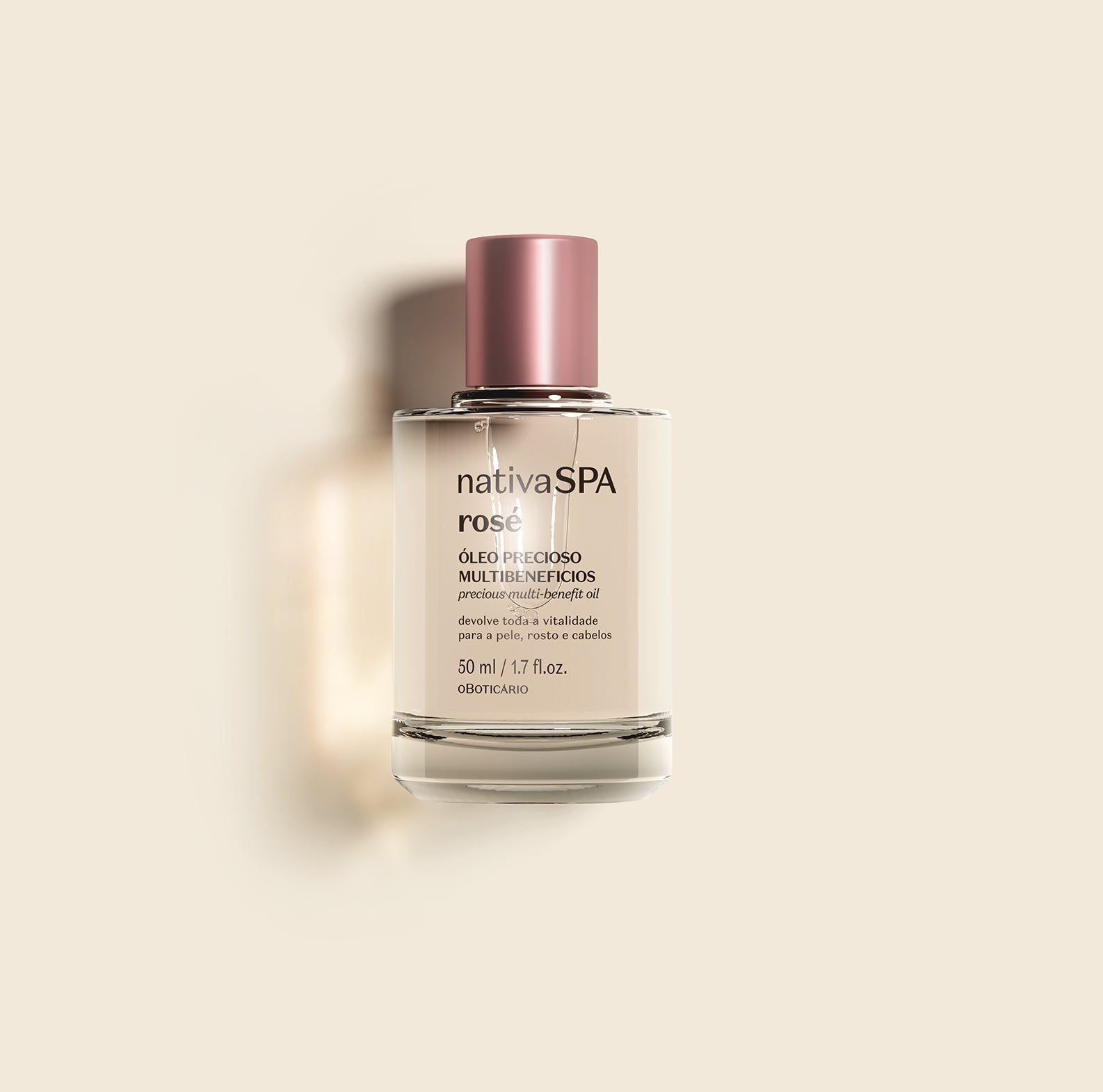 Óleo Precioso Multibenefícios Nativa Spa Rosé, 50ml
