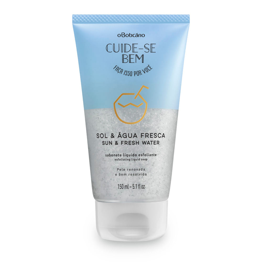 Sabonete Líquido Esfoliante Corporal Cuide-Se Bem Sol e Água Fresca, 150ml