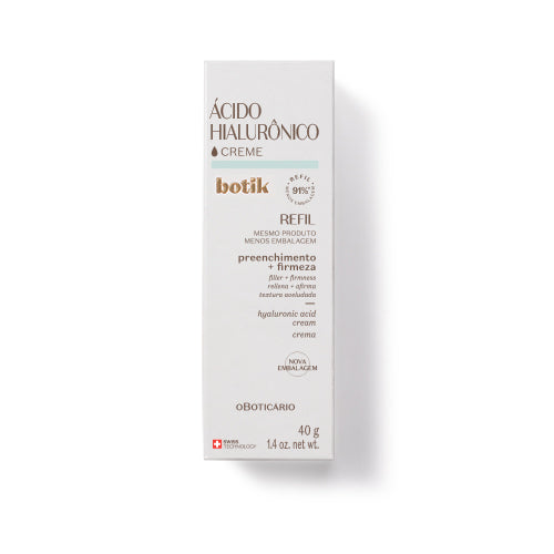 Refil Creme Facial Ácido Hialurónico Botik, 40g