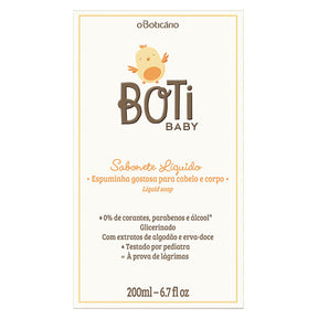 Sabonete Líquido Cabelo e Corpo Boti Baby,  200ml