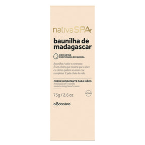 Creme de Mãos Nativa Spa Baunilha de Madagascar, 75g